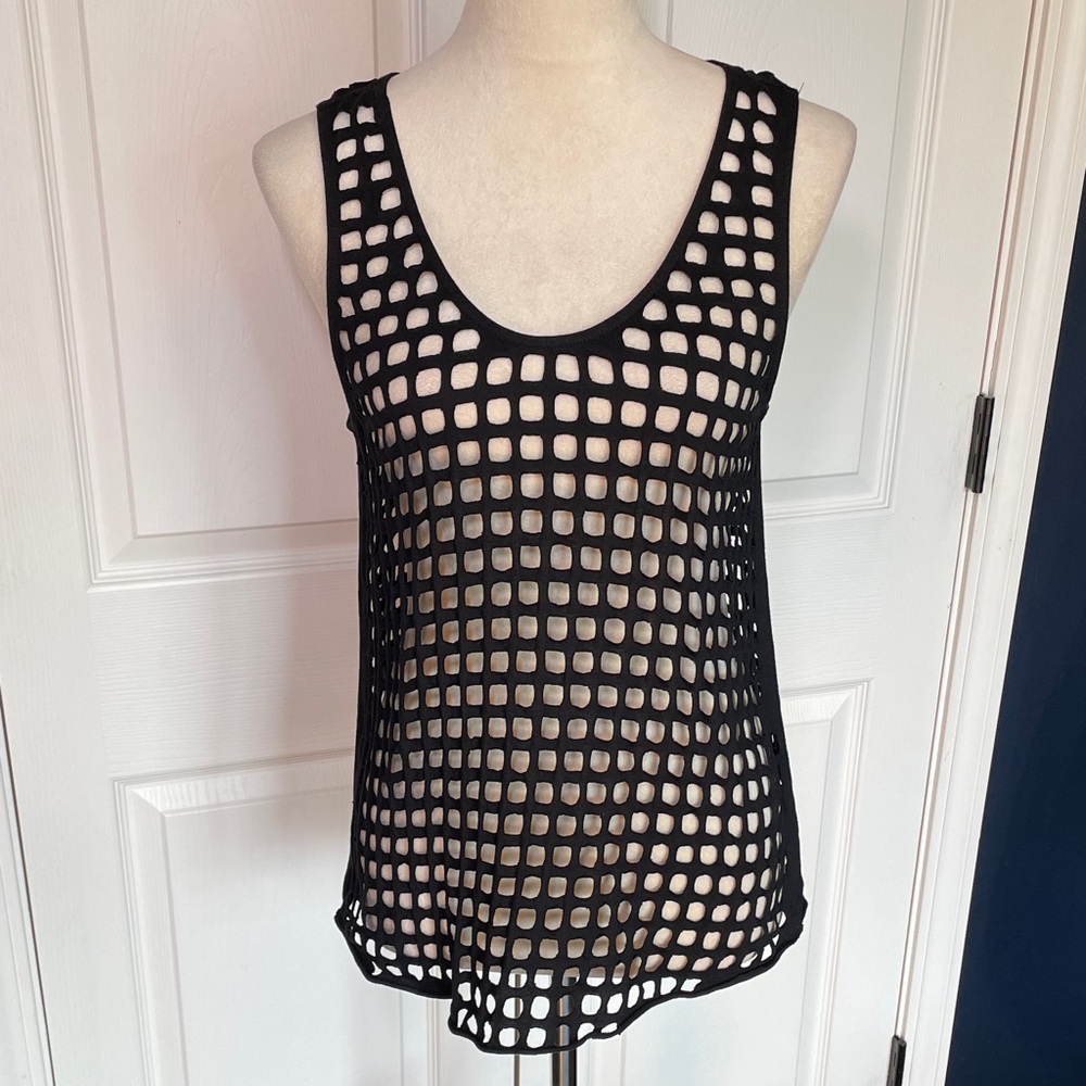 Astr the Label Black Cut Out Tank Top Size Medium
